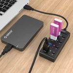 Kép 5/5 - Orico hub USB 3.0, 5x USB (fekete)