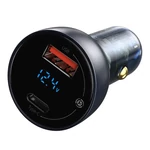 Kép 4/10 - Baseus Particular Digital Display autós töltő kijelzővel, USB + USB-C, QC3.0 + PD, 5A, 65 W (szürke) + USB-C kábel, 1 m, 100 W (fekete)