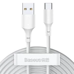 Kép 1/12 - Baseus Simple Wisdom USB-USB-C kábel, 40W, 5A, 1,5m, 2db (fehér)