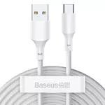 Kép 1/10 - Baseus Simple Wisdom USB-USB-C kábel, 40W, 5A, 1,5m, 2db (fehér)