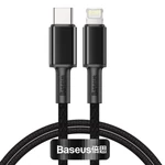 Kép 1/9 - Baseus USB-C - Lightning kábel, nagy sűrűségű fonott, 20 W, 5 A, PD, 1 m (fekete)