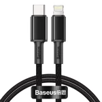 Kép 1/9 - Baseus USB-C - Lightning kábel, nagy sűrűségű fonott, 20 W, 5 A, PD, 2 m (fekete)