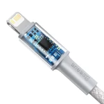 Kép 2/9 - Baseus Lightning USB-C kábel, nagy sűrűségű fonott, 20W, 5A, PD, 1 m (fehér)