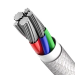 Kép 3/9 - Baseus Lightning USB-C kábel, nagy sűrűségű fonott, 20W, 5A, PD, 1 m (fehér)