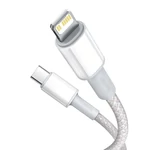 Kép 6/9 - Baseus Lightning USB-C kábel, nagy sűrűségű fonott, 20W, 5A, PD, 1 m (fehér)