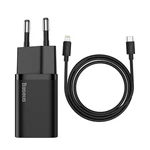 Kép 2/9 - Baseus Super Si USB-C gyorstöltő, 20W, 1 m-es USB-C-Lightning kábellel (fekete)