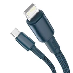 Kép 2/12 - Baseus USB-C - Lightning kábel, nagy sűrűségű fonott, 20 W, 5 A, PD, 1 m (kék)