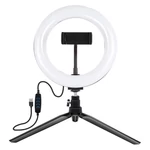 Kép 2/3 - Puluz PKT3073B Ring lámpa / LED állvány telefontartóval, 20cm