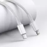Kép 4/7 - USB-C kábel a Lightning Baseushoz, nagy sűrűségű fonott, 20 W, PD, 2 m (fehér)