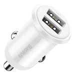 Kép 1/6 - Baseus Grain Pro 2x USB 4.8A autós töltő (fehér)