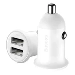 Kép 2/6 - Baseus Grain Pro 2x USB 4.8A autós töltő (fehér)