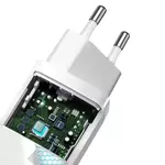 Kép 2/10 - Baseus GaN2 Lite fali töltő, USB + USB-C, 65 W, EU (fehér)