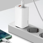 Kép 9/12 - Baseus GaN2 Lite fali töltő, USB + USB-C, 65 W, EU (fehér)