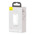 Kép 10/12 - Baseus GaN2 Lite fali töltő, USB + USB-C, 65 W, EU (fehér)