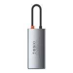 Kép 3/9 - Baseus Metal Gleam Series 4 az 1-ben hub, USB-C - USB 3.0 + USB 2.0 + HDMI + USB-C PD (szürke)