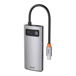 Kép 4/9 - Baseus Metal Gleam Series 4 az 1-ben hub, USB-C - USB 3.0 + USB 2.0 + HDMI + USB-C PD (szürke)