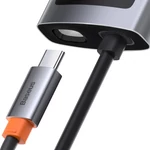 Kép 7/9 - Baseus Metal Gleam Series 4 az 1-ben hub, USB-C - USB 3.0 + USB 2.0 + HDMI + USB-C PD (szürke)
