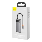 Kép 8/9 - Baseus Metal Gleam Series 4 az 1-ben hub, USB-C - USB 3.0 + USB 2.0 + HDMI + USB-C PD (szürke)