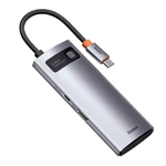 Kép 5/9 - Baseus Metal Gleam Series 5 az 1-ben hub, USB-C - 3x USB 3.0 + HDMI + USB-C PD (szürke)