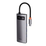 Kép 7/9 - Baseus Metal Gleam Series 5 az 1-ben hub, USB-C - 3x USB 3.0 + HDMI + USB-C PD (szürke)