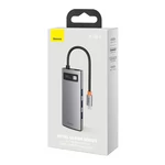 Kép 8/9 - Baseus Metal Gleam Series 5 az 1-ben hub, USB-C - 3x USB 3.0 + HDMI + USB-C PD (szürke)