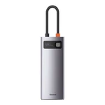 Kép 2/9 - Baseus Metal Gleam Series 6 az 1-ben hub, USB-C - 3x USB 3.0 + HDMI + USB-C PD + Ethernet RJ45 (szürke)