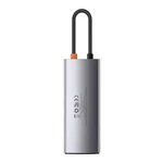 Kép 3/9 - Baseus Metal Gleam Series 6 az 1-ben hub, USB-C - 3x USB 3.0 + HDMI + USB-C PD + Ethernet RJ45 (szürke)