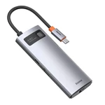 Kép 4/9 - Baseus Metal Gleam Series 6 az 1-ben hub, USB-C - 3x USB 3.0 + HDMI + USB-C PD + Ethernet RJ45 (szürke)