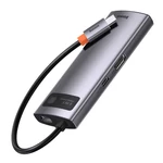 Kép 7/9 - Baseus Metal Gleam Series 6 az 1-ben hub, USB-C - 3x USB 3.0 + HDMI + USB-C PD + Ethernet RJ45 (szürke)