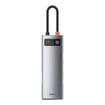 Kép 2/9 - Baseus Metal Gleam Series 8 az 1-ben hub, USB-C - 3x USB 3.0 + HDMI + USB-C PD + Ethernet RJ45 + microSD / SD (szürke)
