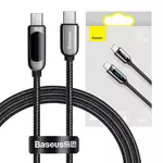 Kép 1/8 - Baseus USB-C-USB-C kábel kijelzővel, 100 W, 1 m (fekete)
