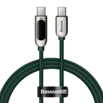Kép 2/9 - Baseus USB-C – USB-C kábel, tápellátás kijelzővel, 100 W, 1 m (zöld)