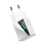 Kép 5/9 - Baseus Super Si gyorstöltő 1C 20W adapter 1 m-es USB-C-Lightning kábellel (fehér)