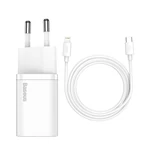 Kép 7/9 - Baseus Super Si gyorstöltő 1C 20W adapter 1 m-es USB-C-Lightning kábellel (fehér)