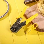 Kép 5/5 - Deli Tools EDL2468 Krimpelő fogó Ethernet csatlakozókhoz  4/6 / 8P, RJ45 / RJ14 / RJ12 / RJ9 (sárga)