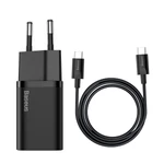 Kép 2/13 - Baseus Super Si 1C 25W gyorstöltő adapter 1 m-es USB-C-USB-C kábellel (fekete)