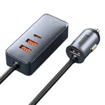 Kép 4/9 - Baseus Share Together autós töltő hosszabbítóval, 3x USB, USB-C, 120W (szürke)