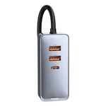 Kép 5/9 - Baseus Share Together autós töltő hosszabbítóval, 3x USB, USB-C, 120W (szürke)