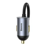 Kép 6/9 - Baseus Share Together autós töltő hosszabbítóval, 3x USB, USB-C, 120W (szürke)