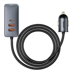 Kép 2/10 - Baseus Share Together autós töltő hosszabbítóval, 2x USB, 2x USB-C, 120W (szürke)
