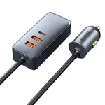 Kép 3/10 - Baseus Share Together autós töltő hosszabbítóval, 2x USB, 2x USB-C, 120W (szürke)