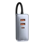 Kép 5/10 - Baseus Share Together autós töltő hosszabbítóval, 2x USB, 2x USB-C, 120W (szürke)