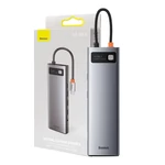 Kép 1/9 - Baseus Metal Gleam Series 11 az 1-ben hub, USB-C - 3x USB 3.0 + 2x HDMI + USB-C PD + Ethernet RJ45 + microSD / SD + VGA + AUX