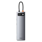 Kép 2/9 - Baseus Metal Gleam Series 11 az 1-ben hub, USB-C - 3x USB 3.0 + 2x HDMI + USB-C PD + Ethernet RJ45 + microSD / SD + VGA + AUX
