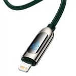 Kép 2/11 - Baseus USB-C-Lightning kijelzőkábel, PD, 20 W, 2 m (zöld)