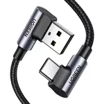 Kép 3/4 - UGREEN US176 USB-USB-C ferde kábel, 3A, 2m (fekete)