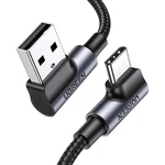 Kép 4/4 - UGREEN US176 USB-USB-C ferde kábel, 3A, 1m (fekete)