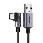 Kép 1/2 - UGREEN US284 USB és USB-C ferde kábel, 3A , 3m (fekete)