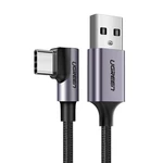 Kép 1/2 - UGREEN US284 USB és USB-C ferde kábel, 3A , 3m (fekete)