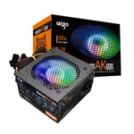 Kép 2/5 - Számítógép tápegység Aigo AK600 RGB (fekete)